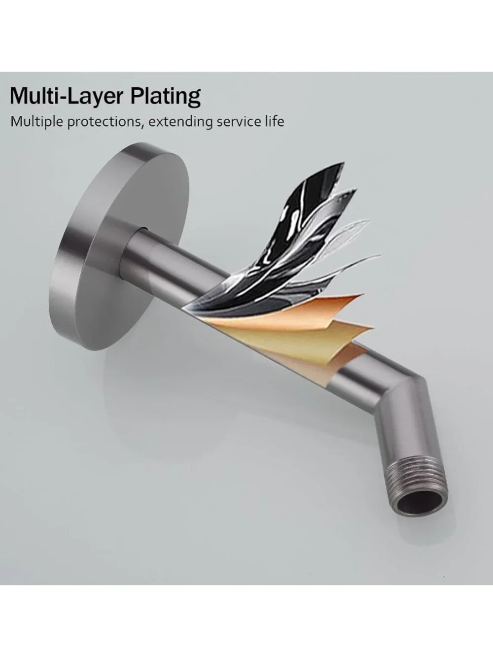 Shower Arm with Flange, 6 Inches Brushed Nickel Wall Mounted